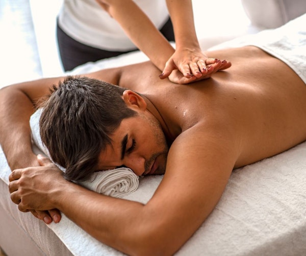 Men's deep tissue back massage 30