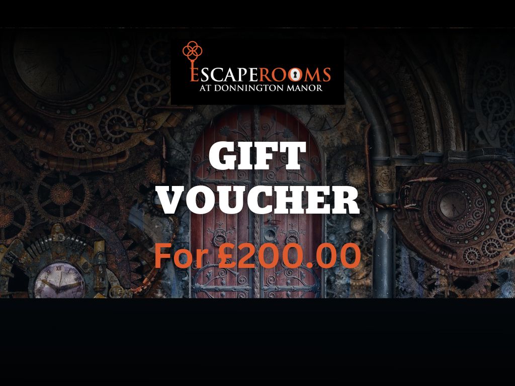 £200 Escape Rooms Games Gift Voucher